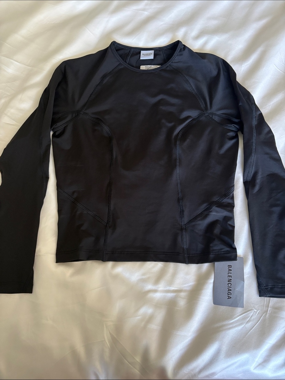 Balenciaga Black Long-Sleeve Sculpted Seam Top